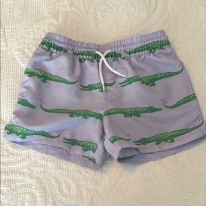 Beaufort Bonnet Purple Swim Shorts with Green Alligator Print